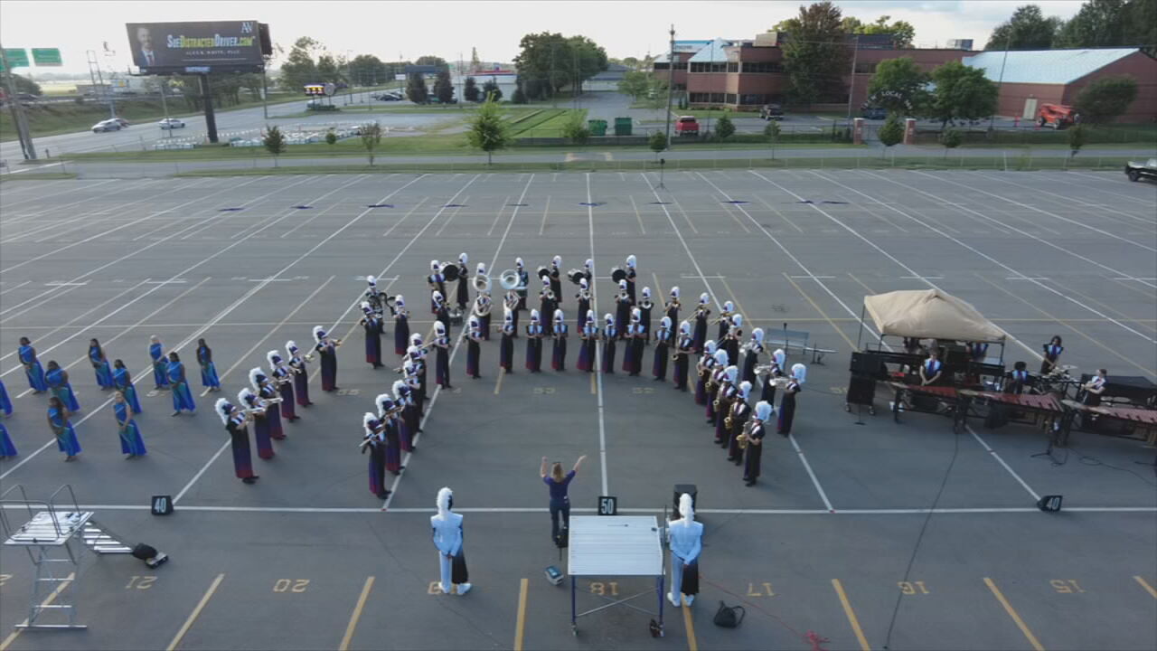 Male High School marching band